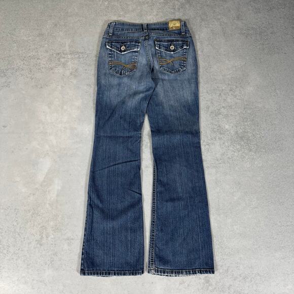 L.E.I. Junior Bootcut Flare Denim Medium Wash Jeans - Size: 7 Long - Picture 7 of 9